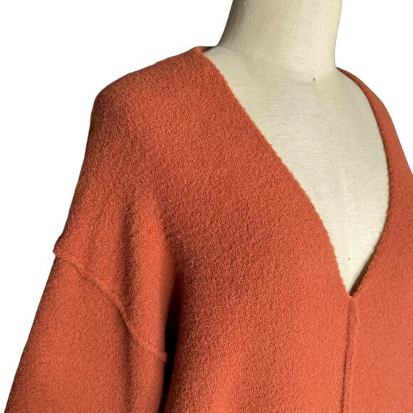 WILFRED FREE Orange Pullover V-Neck Sweater‎ Women's Size Small Conac Hush Knit - Picture 5 of 9